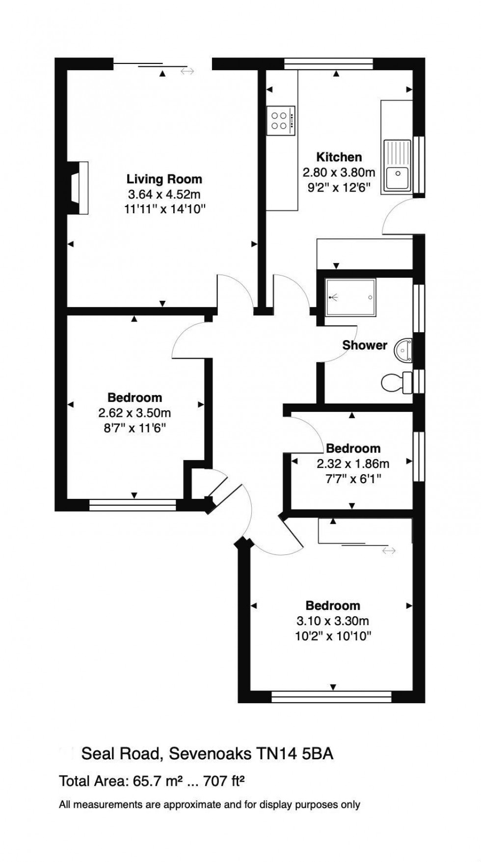 Floorplan for Semi-Detached Bungalow Walking Distance to Bat & Ball Station with Development Potential stpp, Seal Road, Sevenoaks