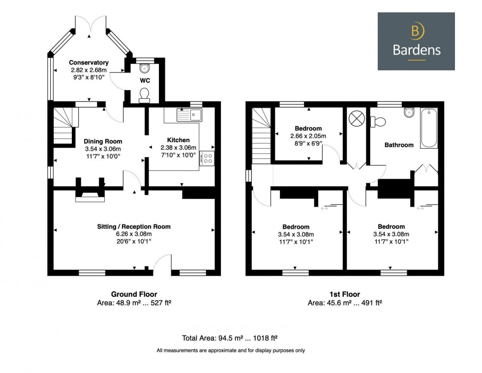 Floorplan for Charming End of Terrace 3 Bedroom Cottage, Stonewall Park Road, Tunbridge Wells