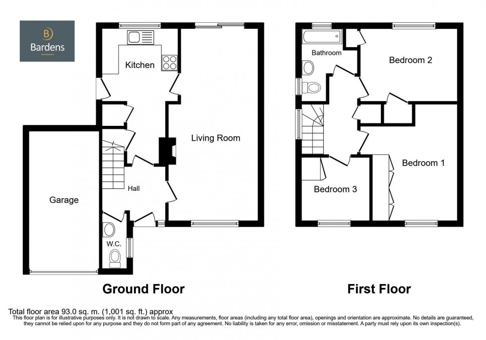 Floorplan for 3 Bedroom Detached House with Garage and Garden, Ridgeway, Tunbridge Wells