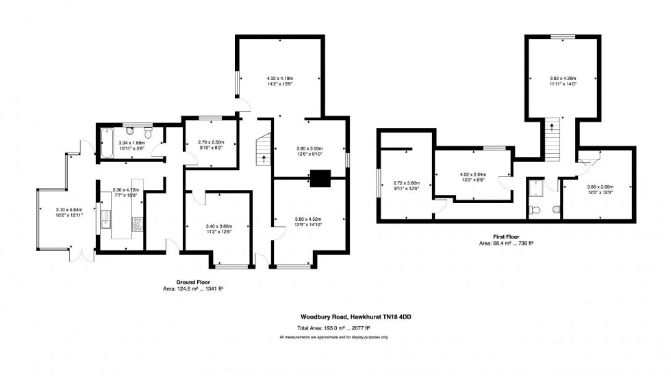 Floorplan for 4 Bedroom Detached House with Development Potential, Woodbury Road, Cranbrook