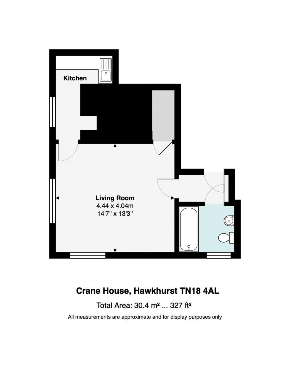 Floorplan for Ground Floor Studio Flat with Parking, Northgrove Road, Hawkhurst
