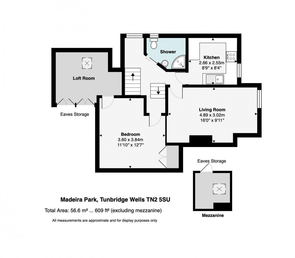 Floorplan for One Bedroom Apartment, Madeira Park, Tunbridge Wells