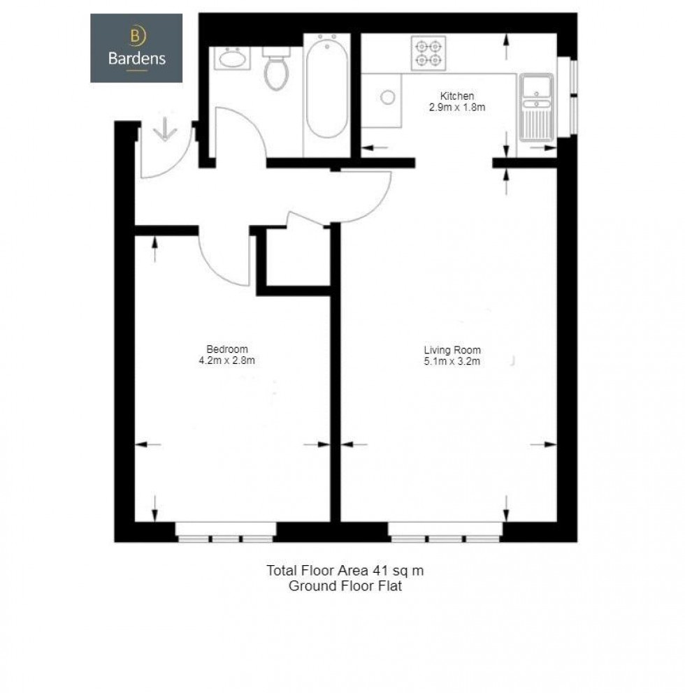 Floorplan for One Bedroom Flat with Parking Walking Distance to Lee Station, SE12