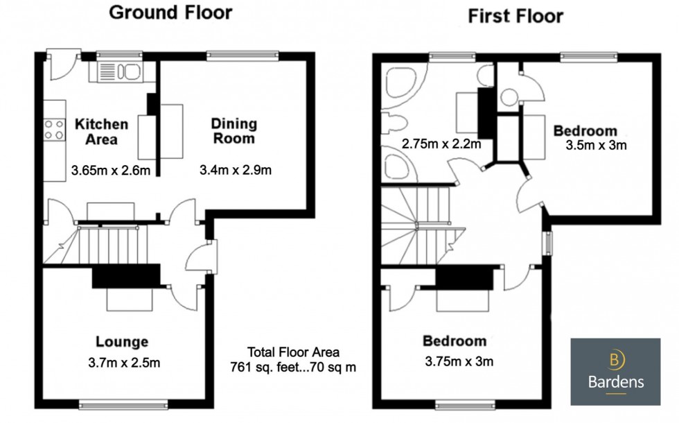 Floorplan for 2 Bedroom Semi-Detached House with Garden & Parking, Eridge Road, Tunbridge Wells