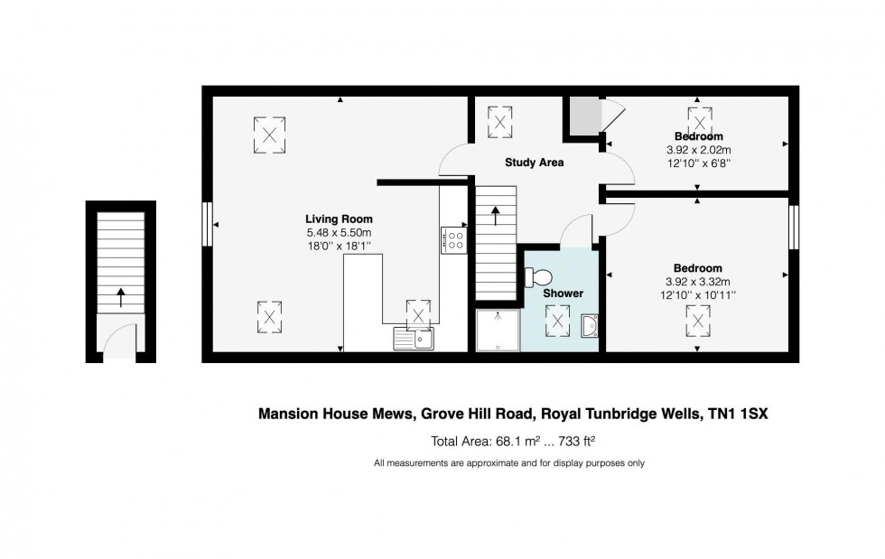 Floorplan for Modern 2 Bedroom Apartment with Parking, Grove Hill Road, Tunbridge Wells