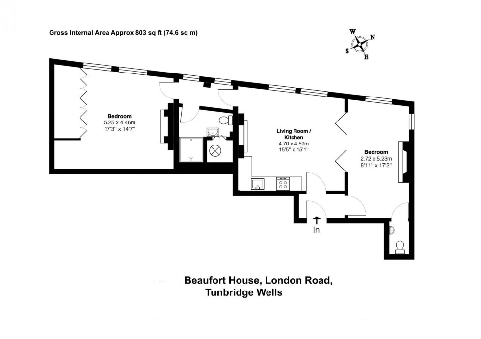Floorplan for 2 Bedroom Apartment, London Road, Tunbridge Wells