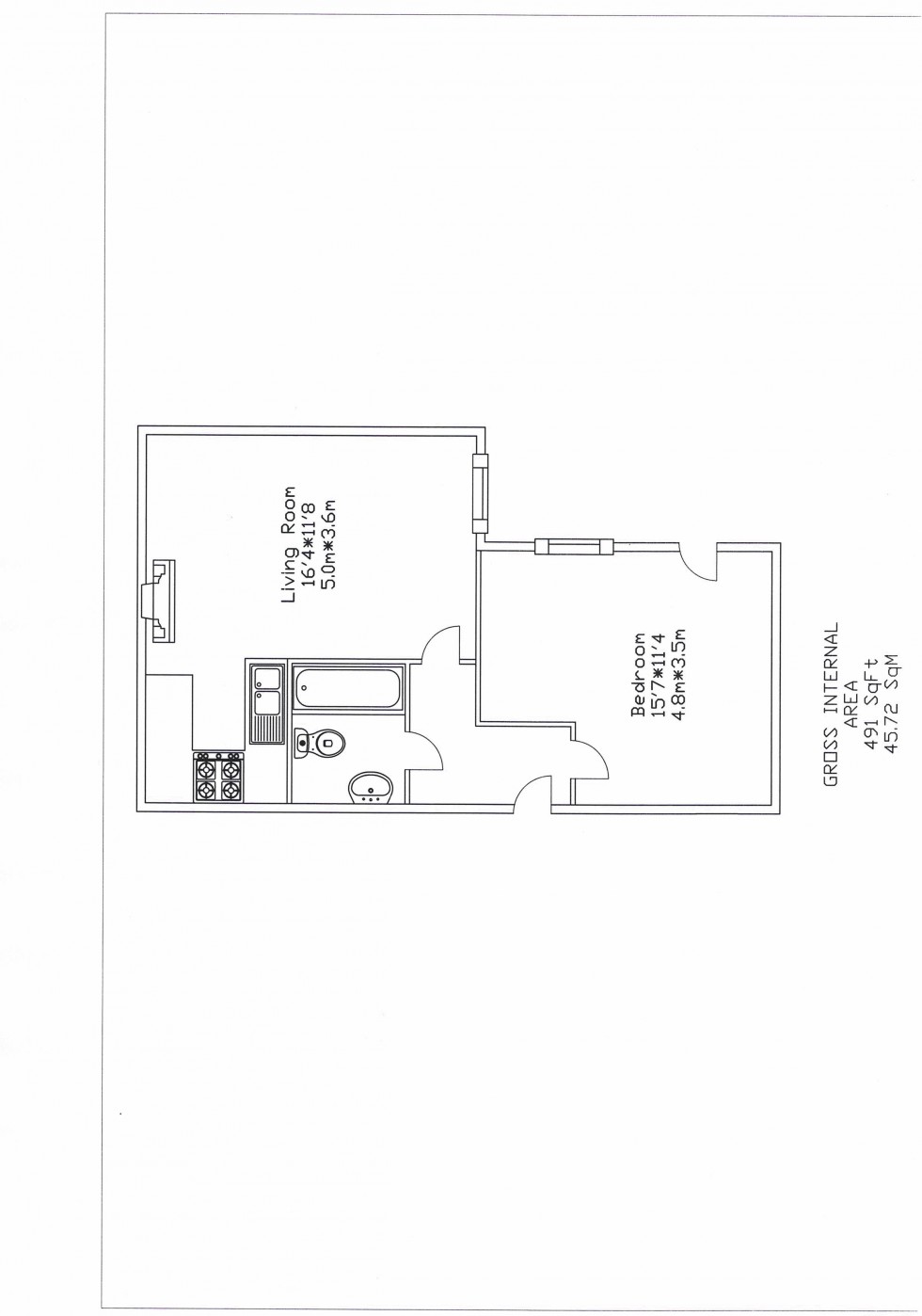 Floorplan for 1 Bedroom Lower Ground Floor Flat, Broadwater Down, Tunbridge Wells
