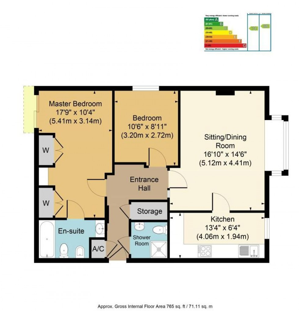 Floorplan for 2 Bedroom Apartment with Parking, Linden Park Road, Tunbridge Wells