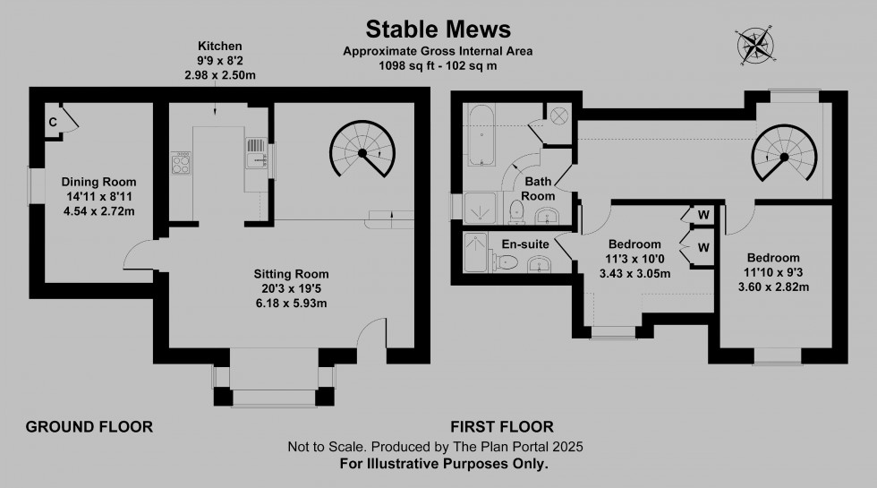 Floorplan for 2 Bedroom Terraced House, Mount Ephraim, Tunbridge Wells