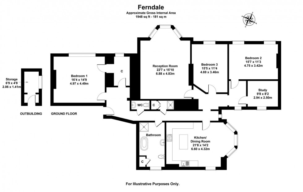 Floorplan for 4 Bedroom Apartment, Ferndale, Tunbridge Wells