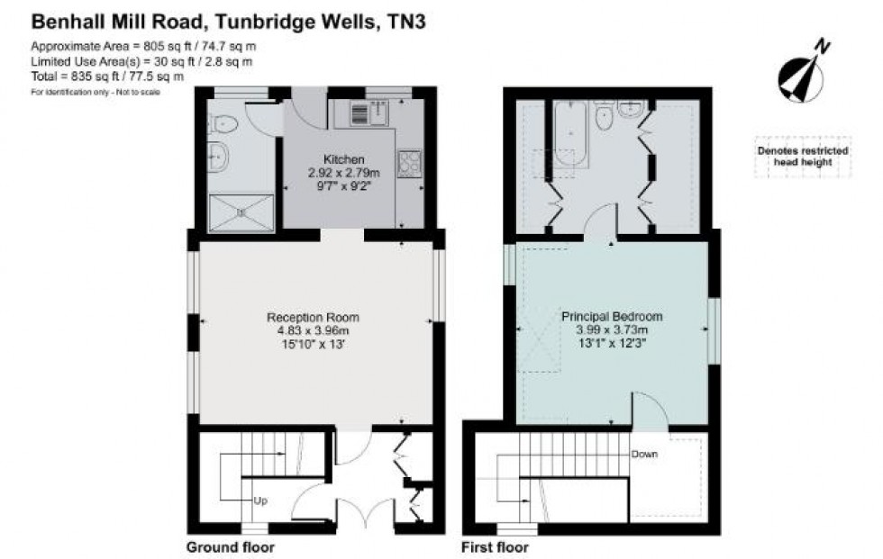 Floorplan for 1 Bedroom Detached House, Benhall Mill Road, Tunbridge Wells