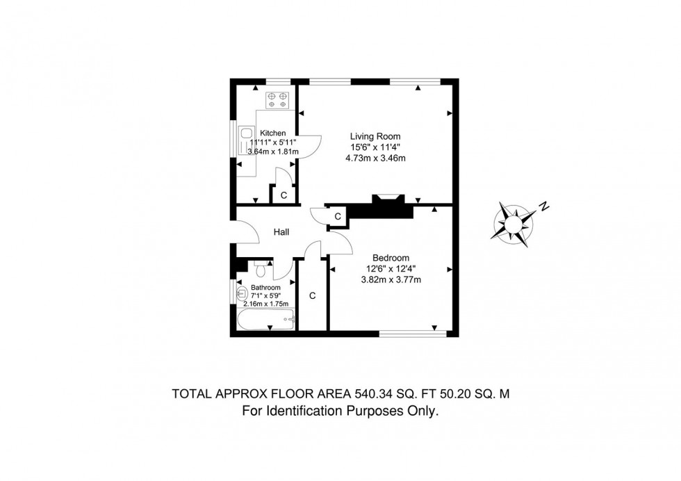 Floorplan for 1 Bedroom Ground Floor Maisonette, Sherwood Road, Tunbridge Wells