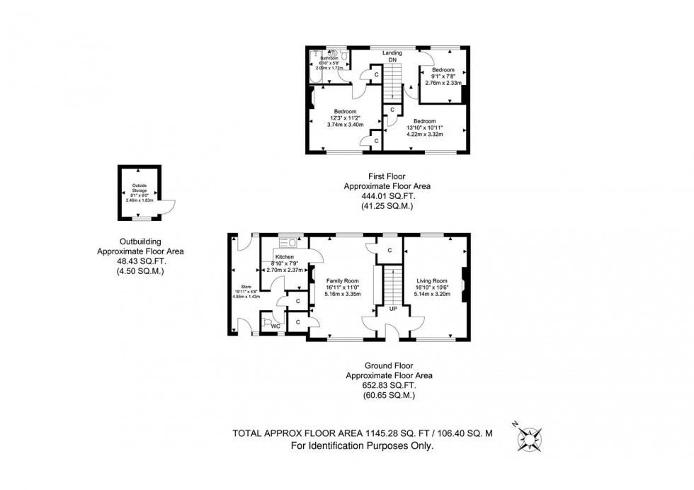 Floorplan for 3 Bedroom Semi-Detached House, Goudhurst Road, Tonbridge