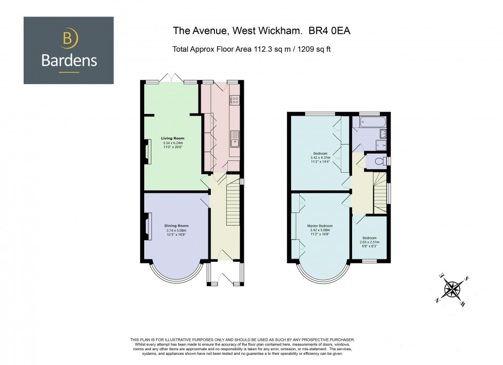 Floorplan for 3 Bedroom Semi-Detached House with Driveway Parking and Garden on The Avenue, West Wickham, BR4 0EA