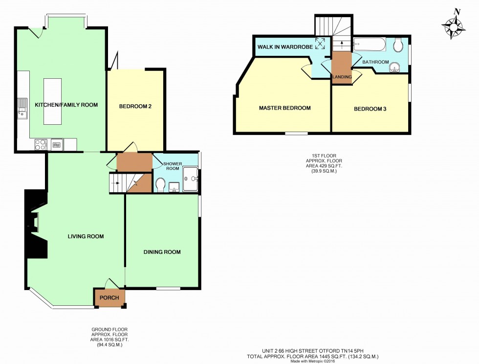 Floorplan for Otford High Street, 3 Bedroom 2 Bathroom Semi-Detached House with Garden and Parking